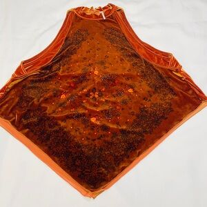 Free People Burnt Orange Velvet Tank Top
